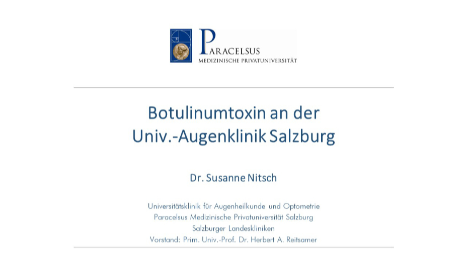 Botulinumtoxin an der Univ.-Augenklinik Salzburg