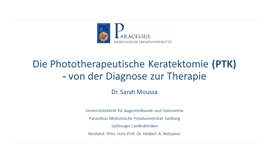 Die Phototherapeutische Keratektomie (PTK) – von der Diagnose zur Therapie