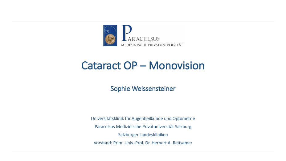 Cataract OP – Monovision