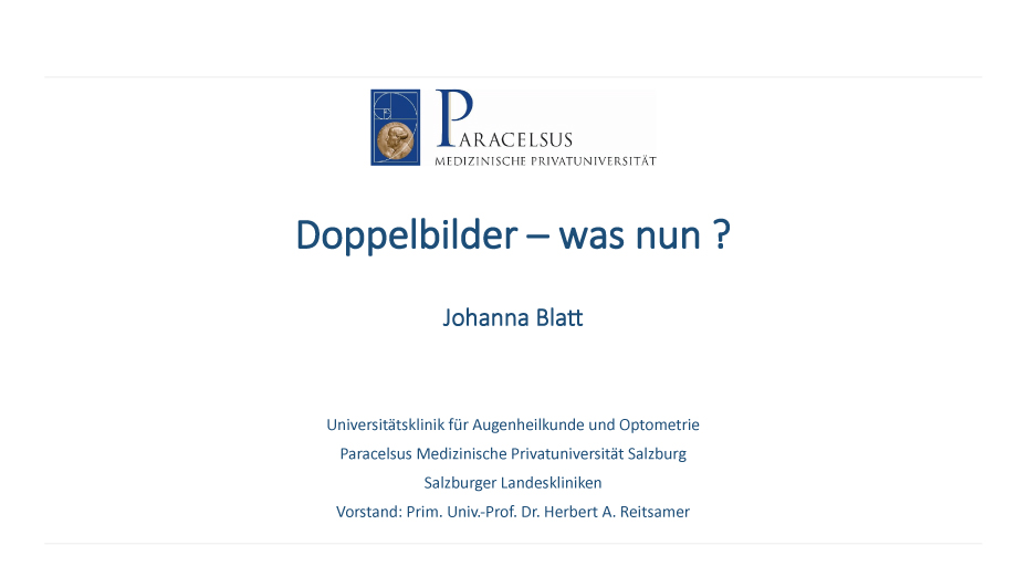 Doppelbilder  – was nun?