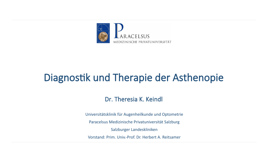 Diagnostik und Therapie der Asthenopie