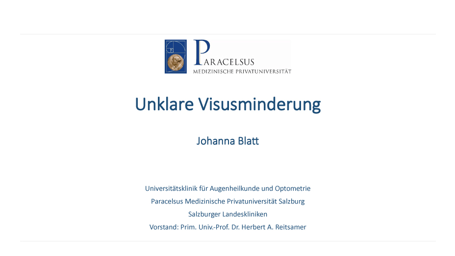 Unklare Visusminderung