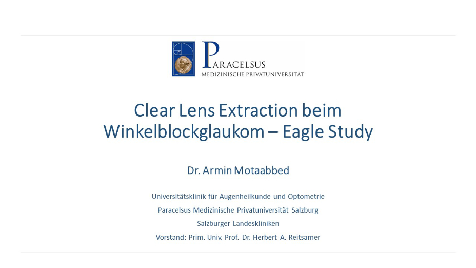 Clear Lens Extraction beim Winkelblockglaukom – Eagle Study