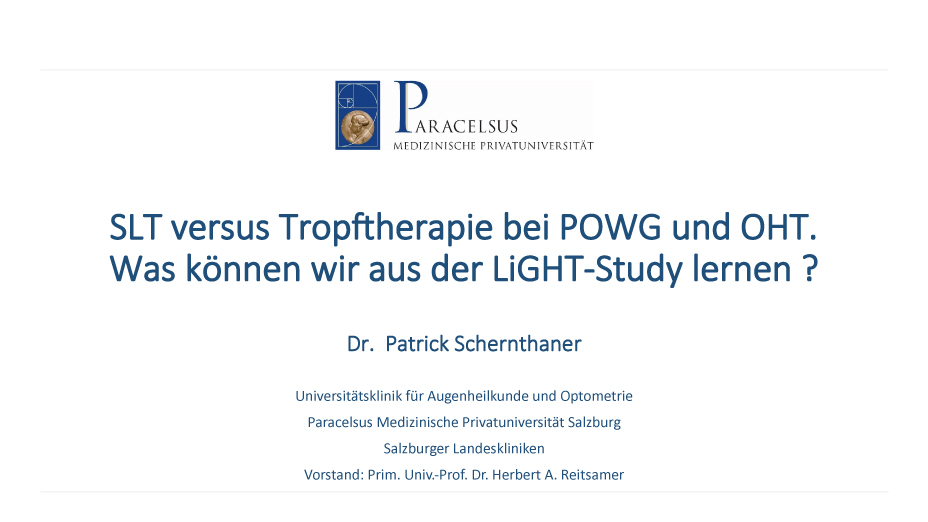 SLT versus Tropftherapie bei POWG und OHT